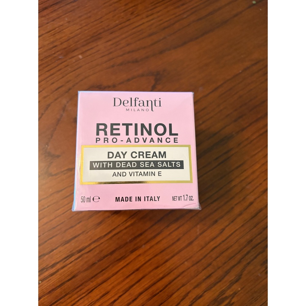 Delfanti Milano Retinol Pro-Advance Day Cream Dead Sea Salts Vitamin E 1.7oz New